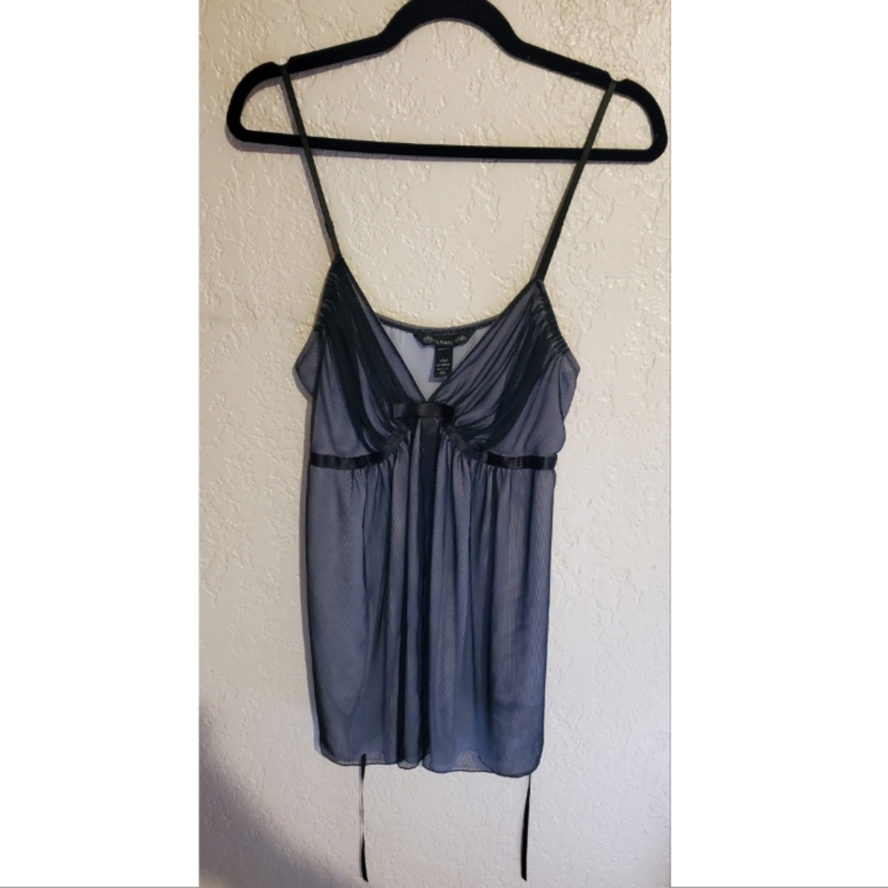 EUC Victoria's Secret mesh and blue lined lingerie top